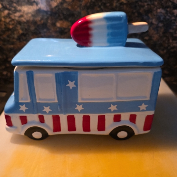 Patriotic Ice Cream Truck Cookie Jar - Picture 4 of 7